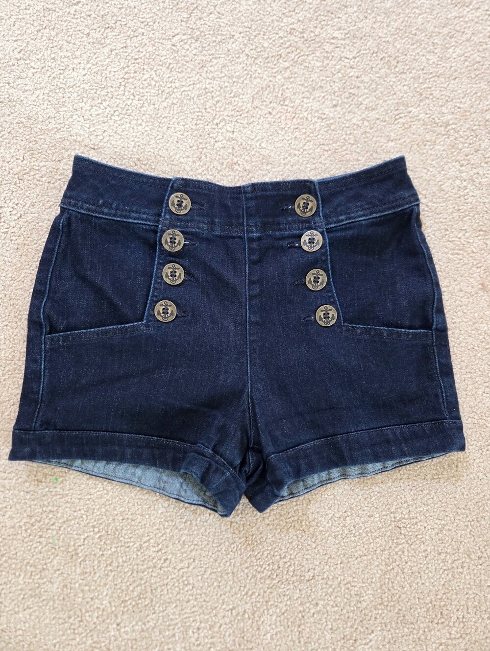 Express Women's High-Waisted Sailor Denim Shorts 00